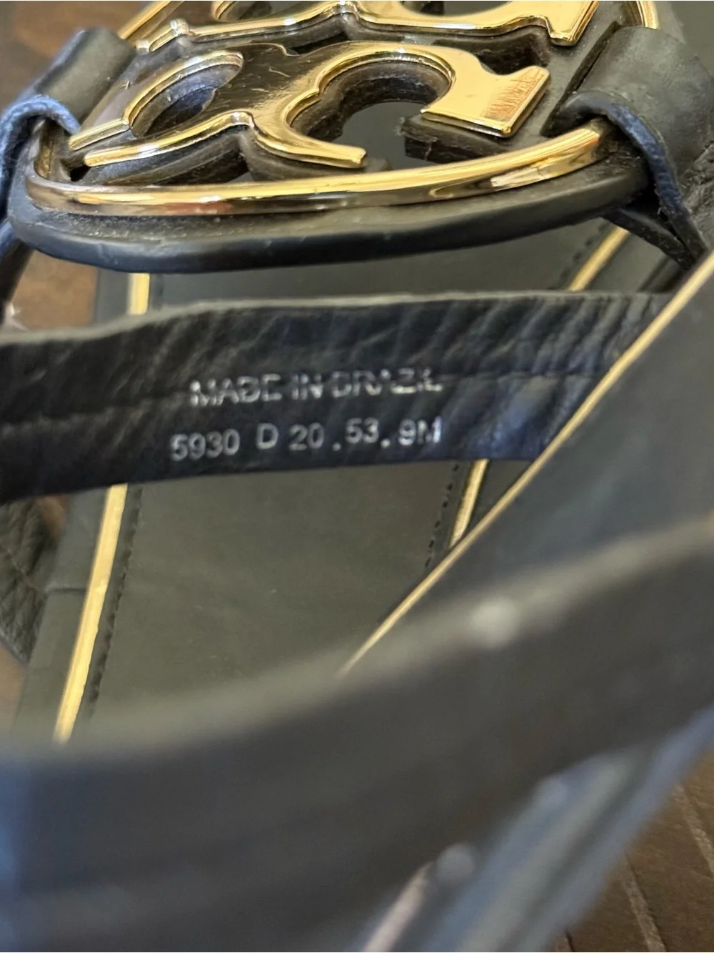 Black Leather Logo Thong Sandals - Women